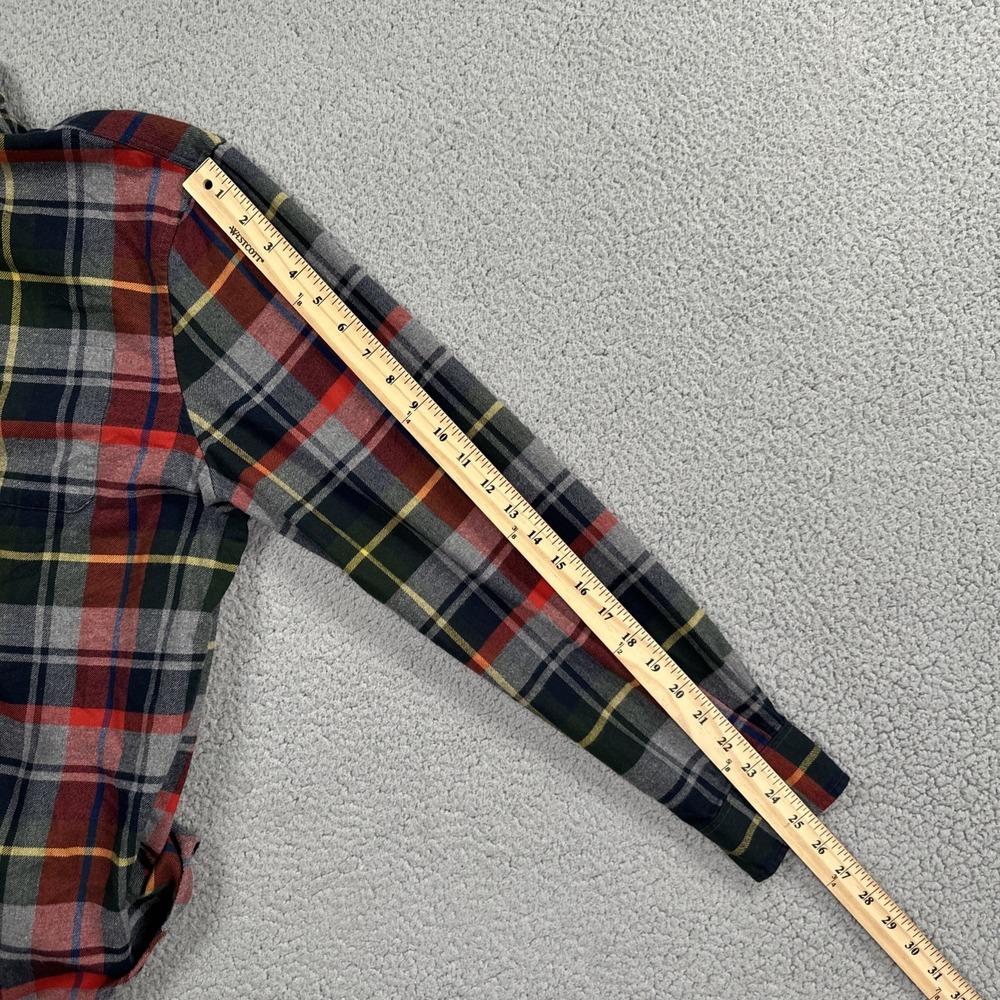 Johnnie-O Hangin Out Flannel Shirt Men Large Multicolor Tartan Plaid Embroidered - Picture 10 of 16